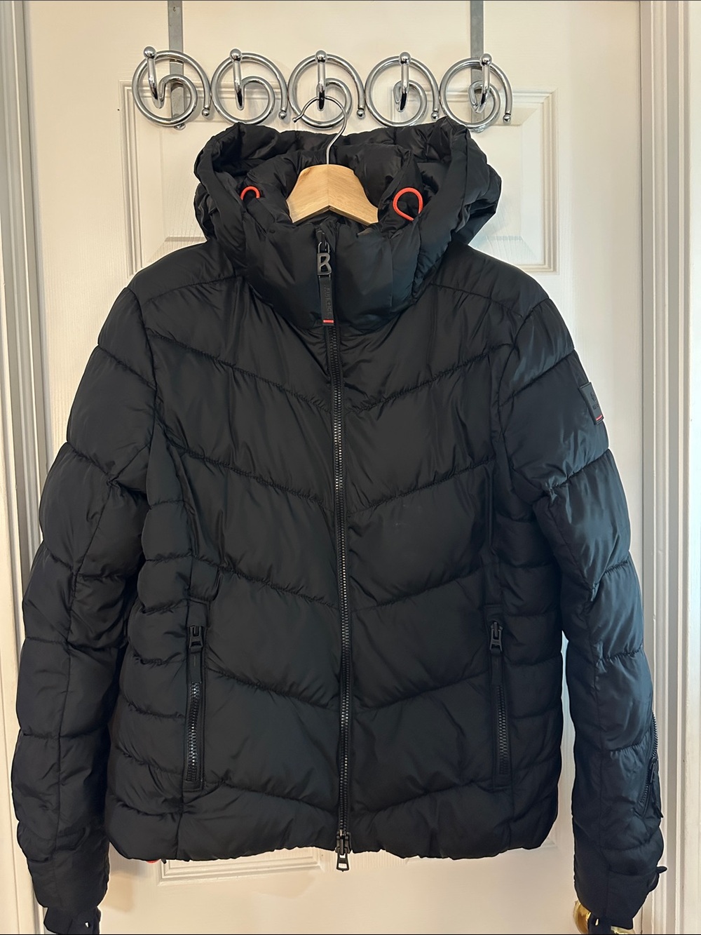 Bonger Fire+Ice Women Black Puffer/Ski Insulated Jacket with Removable Hood